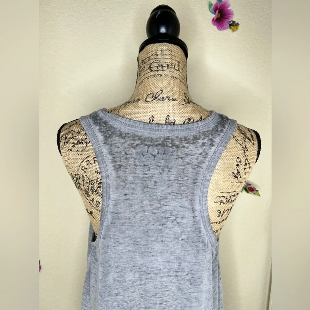 Star Wars Distressed Look Grey Tank Top with Darth Vader, R2-D2, C-3PO Size L